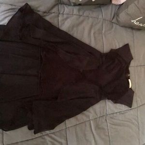 Black high low dress with cut outs